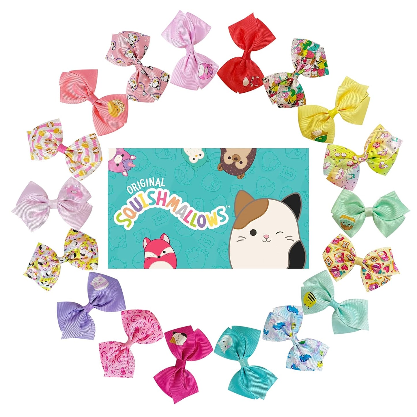 Special Squishmallows Hair Accessories for Girls -18Pc Hair Bow with Aligator Clips, Age 3+