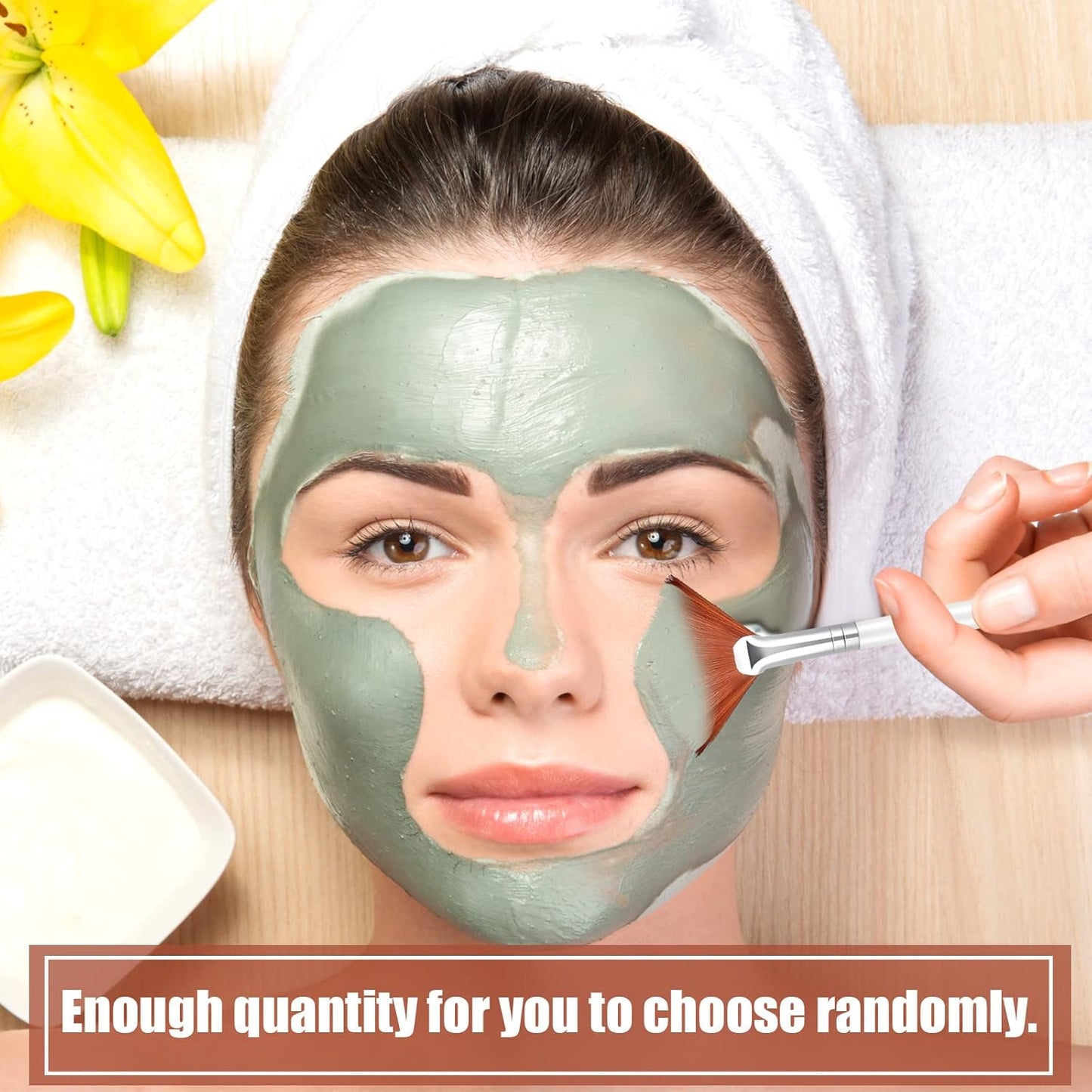 14 Pieces Fan Brushes Facial Applicator Brush Soft Fan Brushes Acid Applicator Brush Cosmetic Makeup Applicator Tools for Mud Cream (Brown)