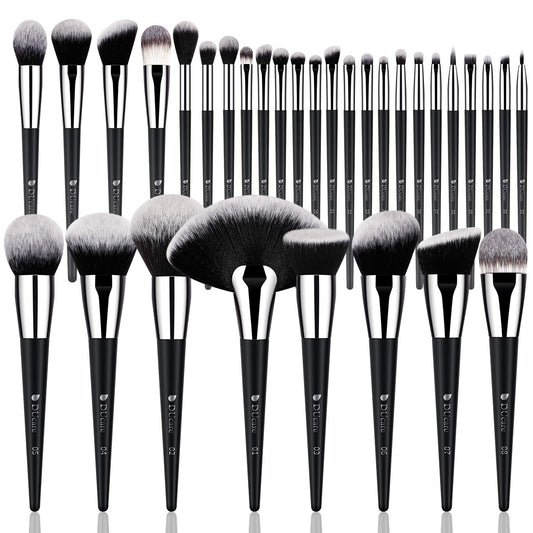 Makeup Brushes Professional 32Pcs Make up Brushes Set Premium Christmas Gift Synthetic Kabuki Foundation Blending Brush Face Powder Blush Concealers Eye Shadows