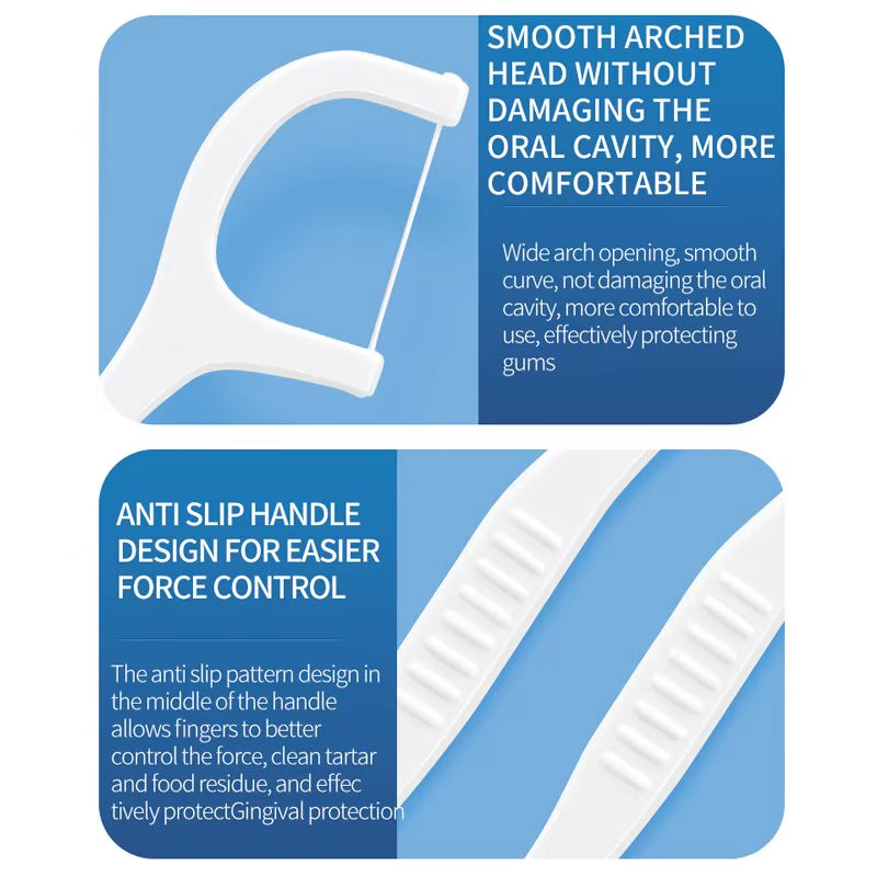 200Pcs Dental Floss and Plastic Toothpicks for One-Time Cleaning of Dental Gaps-Oral Care
