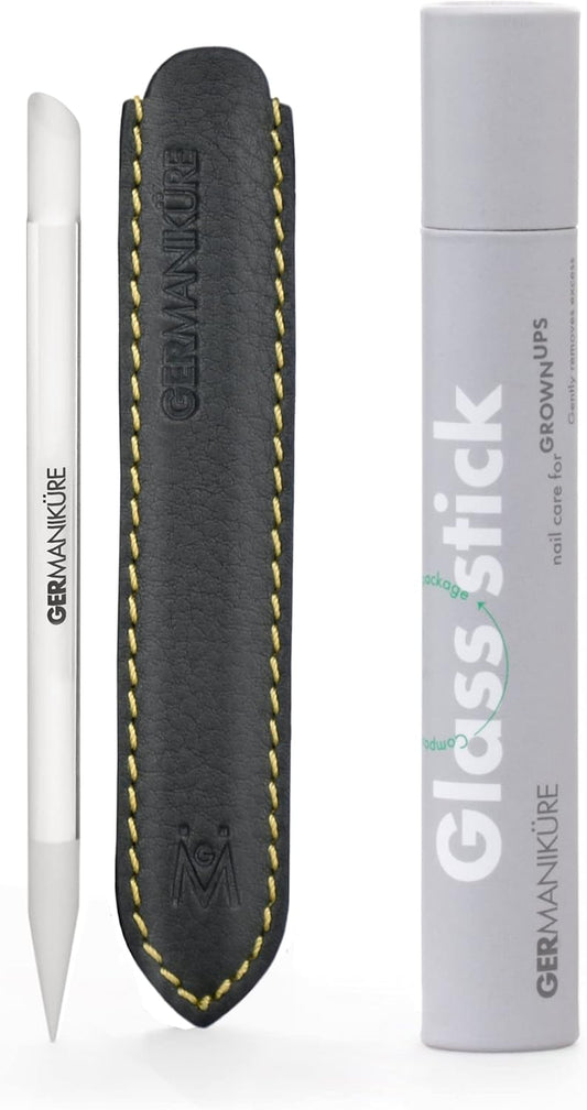 Glass Cuticle Stick - Ethically Made in Czech Republic - Cuticle Pusher & Remover, Callous & Dry Skin Fingertip File, Nail Shaper