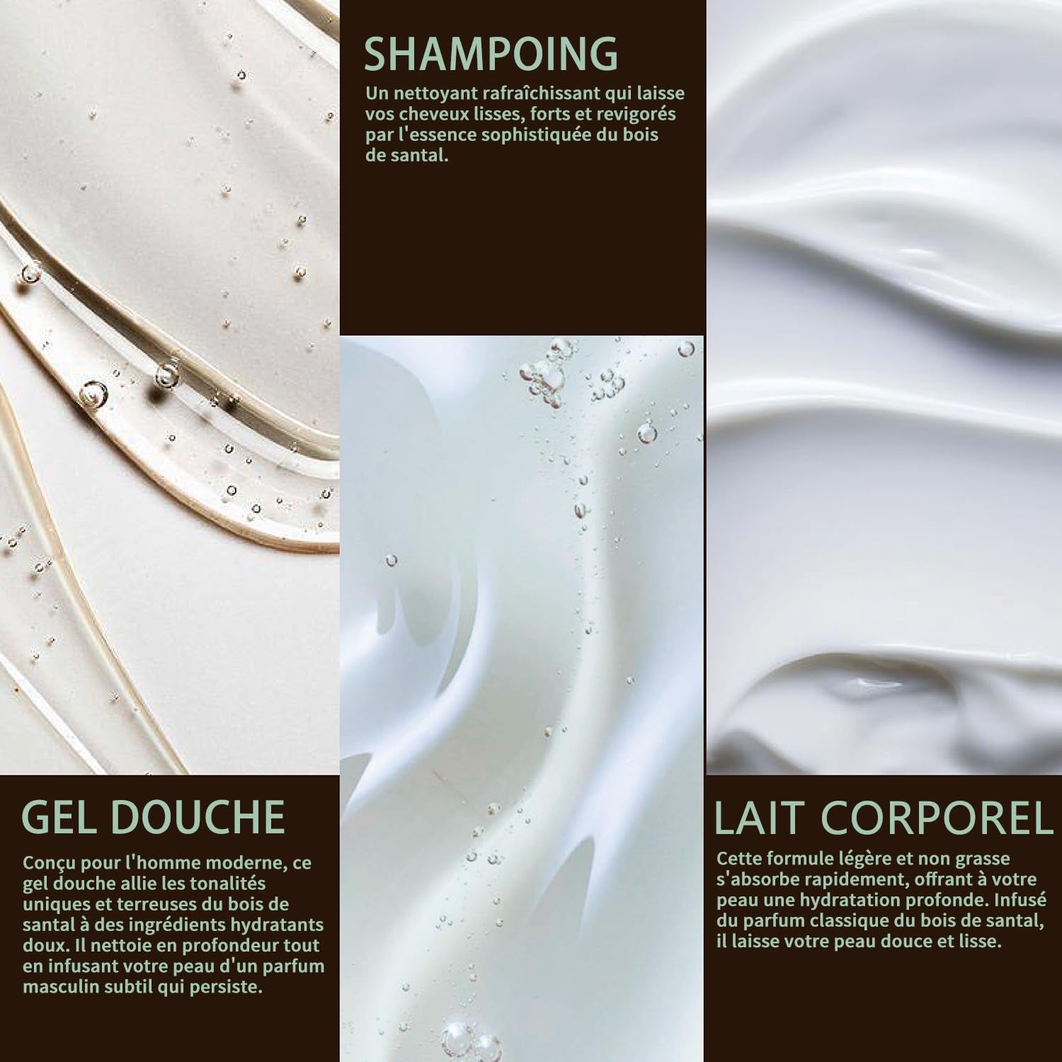 Birthday Gifts for Men  Gift Sets for Men 3PC Mens Gift Set Gift Baskets for Men Includes Sandalwood Shower Gel Body Lotion Shampoo, Mens Gift Basket Christmas Gifts for Men Boyfriend