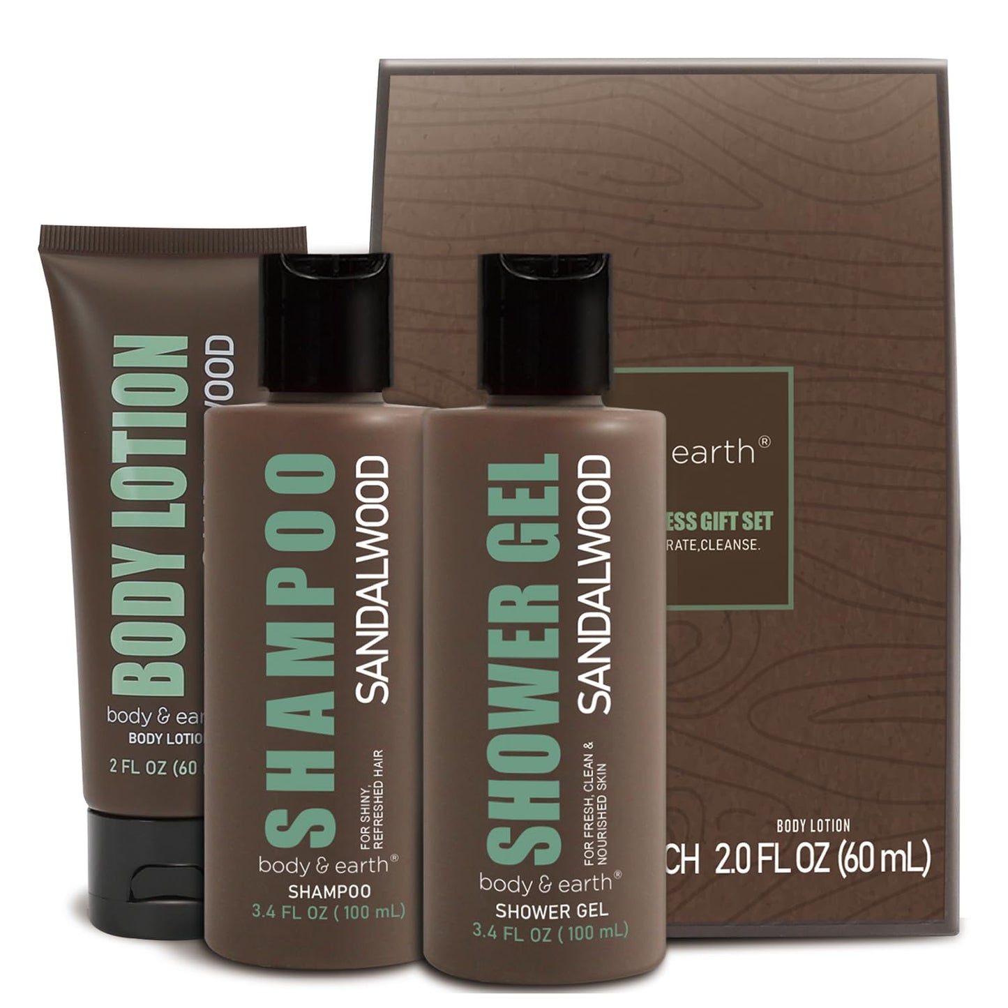Birthday Gifts for Men  Gift Sets for Men 3PC Mens Gift Set Gift Baskets for Men Includes Sandalwood Shower Gel Body Lotion Shampoo, Mens Gift Basket Christmas Gifts for Men Boyfriend