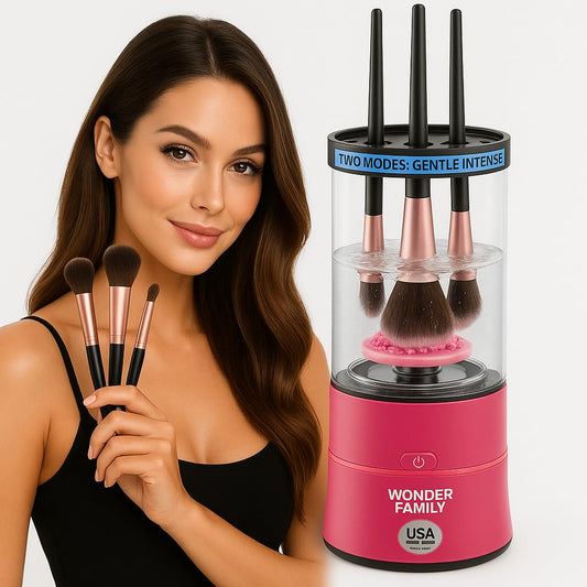 2-In-1 Electric Makeup Brush Cleaner Machine - Clean and Dry Makeup Brushes & Tools & Sponges Automatically - Makeup Brush Dryer & Makeup Brush Washer Combined - Make up Brush Cleaner Cleanser Machine